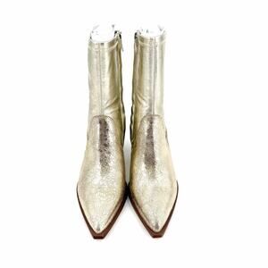 Dolce Vita Arya Pointed Toe Bootie Light Gold Size 8 Wide Calf Metallic Western